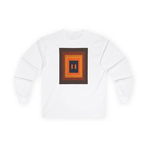nested squares, brown, orange, navy, White front view