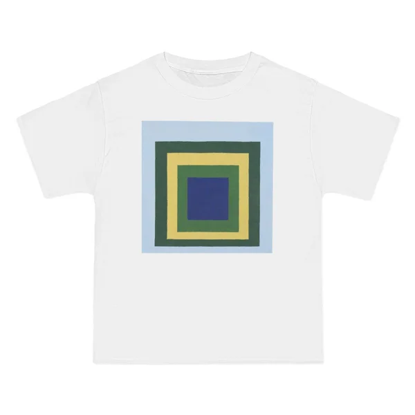 nested squares, green, yellow, navy