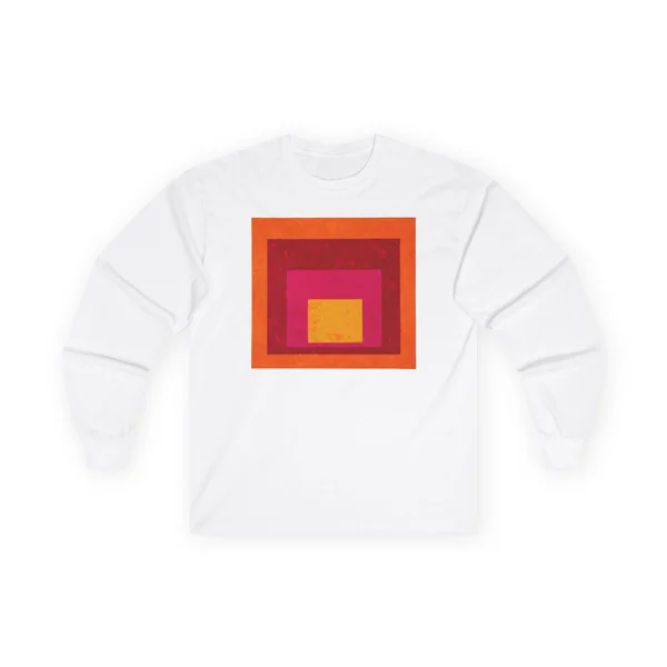 nested squares, orange, red, magenta, White front view