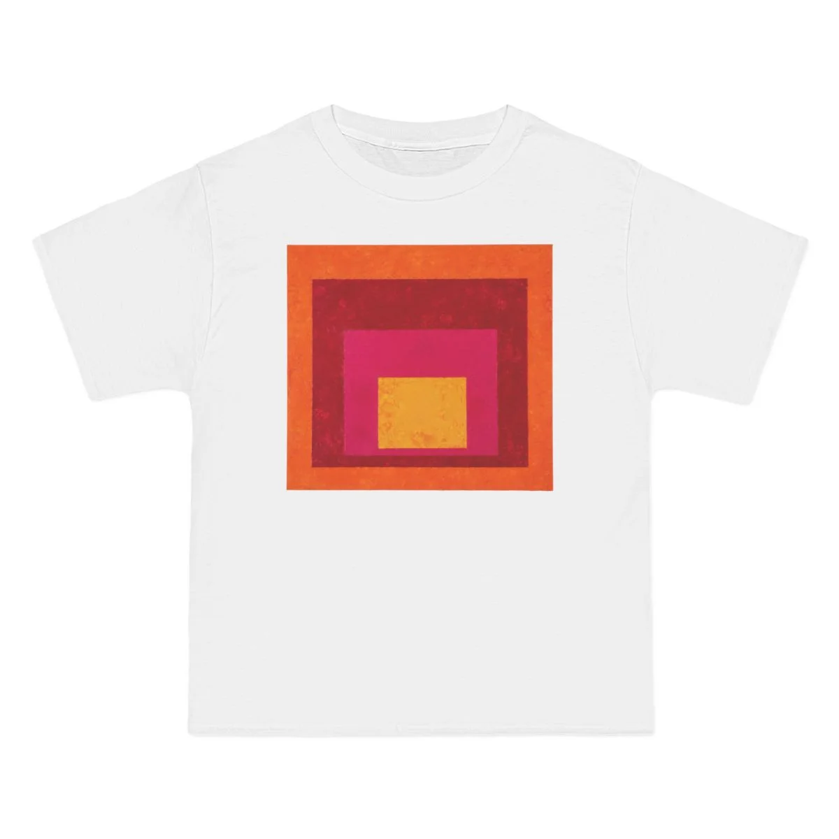 nested squares, orange, red, magenta, White front view