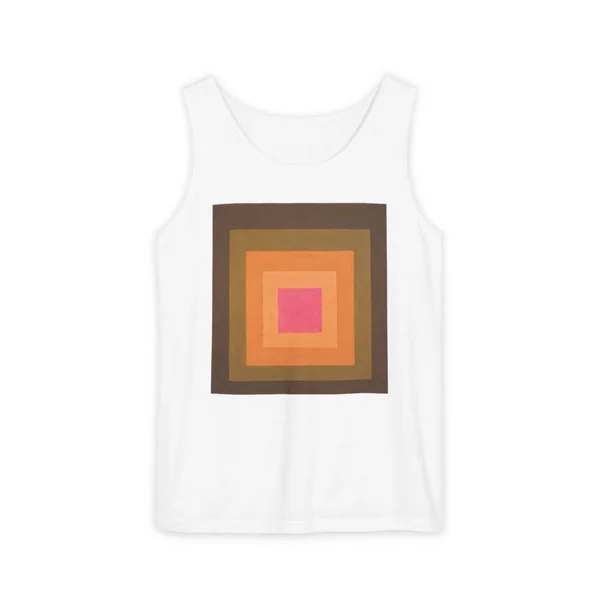 nested squares, brown, orange, pale pink, White front view