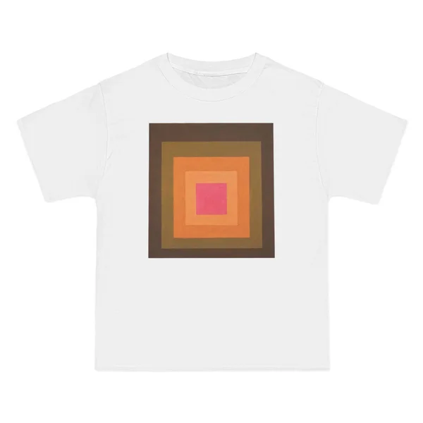 nested squares, brown, orange, pale pink