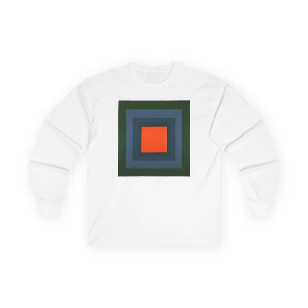 nested squares, green, teal, orange, White front view