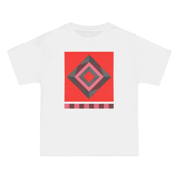 diamond shape, hot pink, gray on red