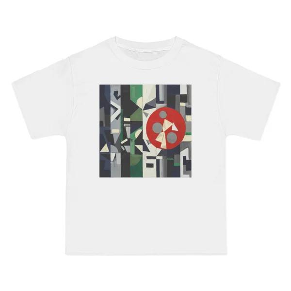 black and white geometric shapes, red circles