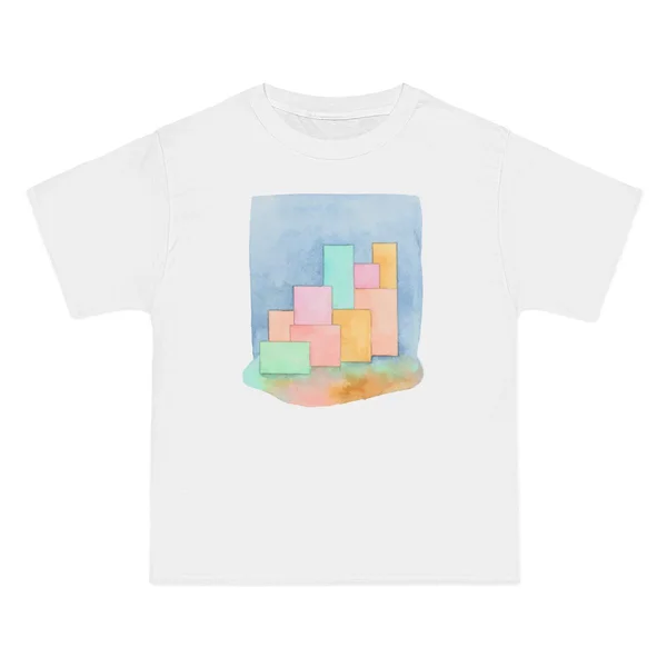pastel rectangles, pink, yellow, green, lavender