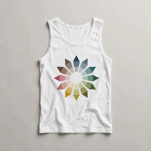 flower petals, radial arrangement, multi-color, White front view
