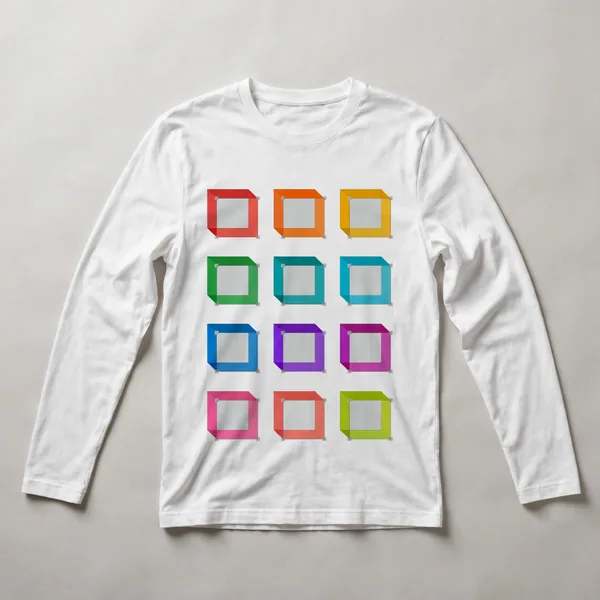 grid of colored squares and rectangles, White front view