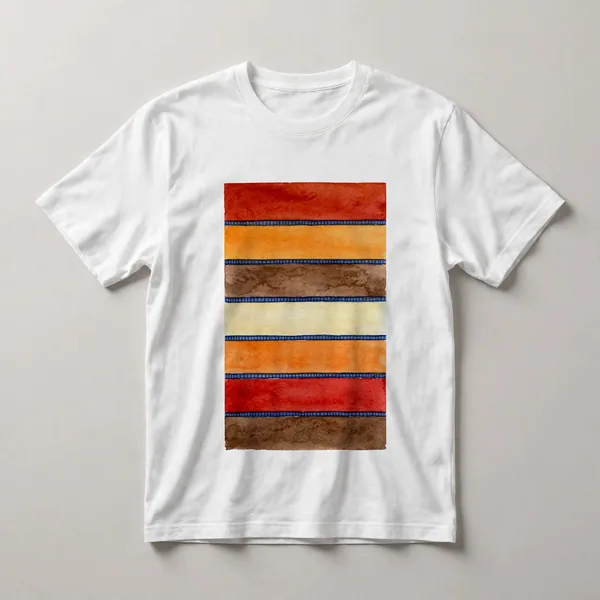 horizontal stripes, red, orange, rust