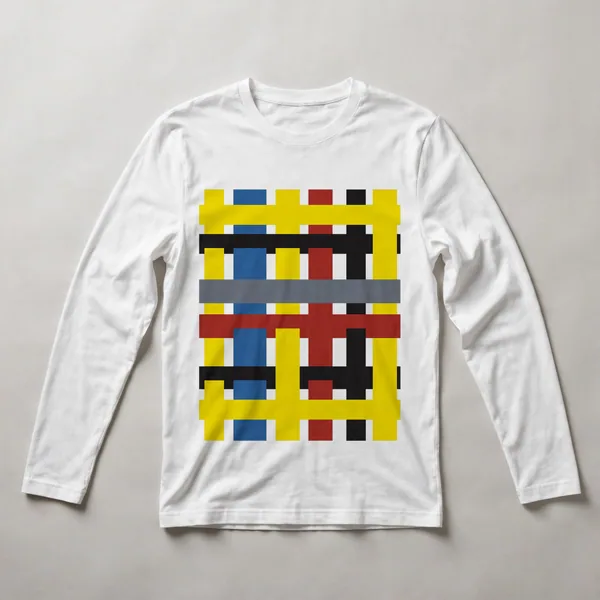 yellow cross and blocks on dark blue, White front view