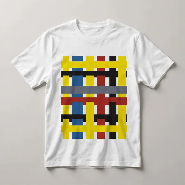 yellow cross and blocks on dark blue