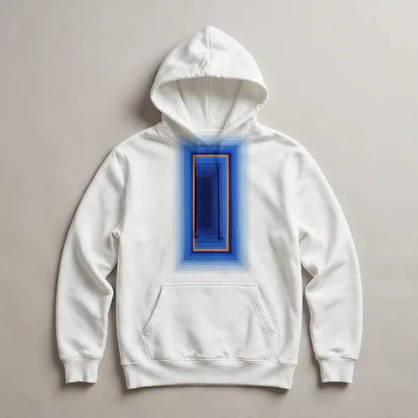 nested rectangles, blue, purple, White front view