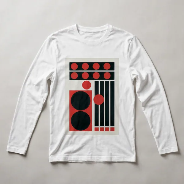 red circles in grid with black lines, White front view
