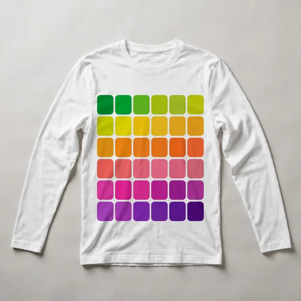 checkerboard pattern, green, yellow, orange, White front view