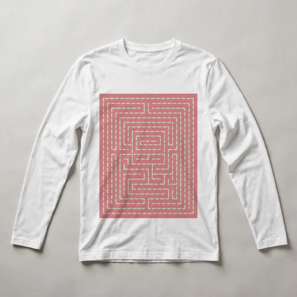nested squares, coral, pink, salmon, White front view