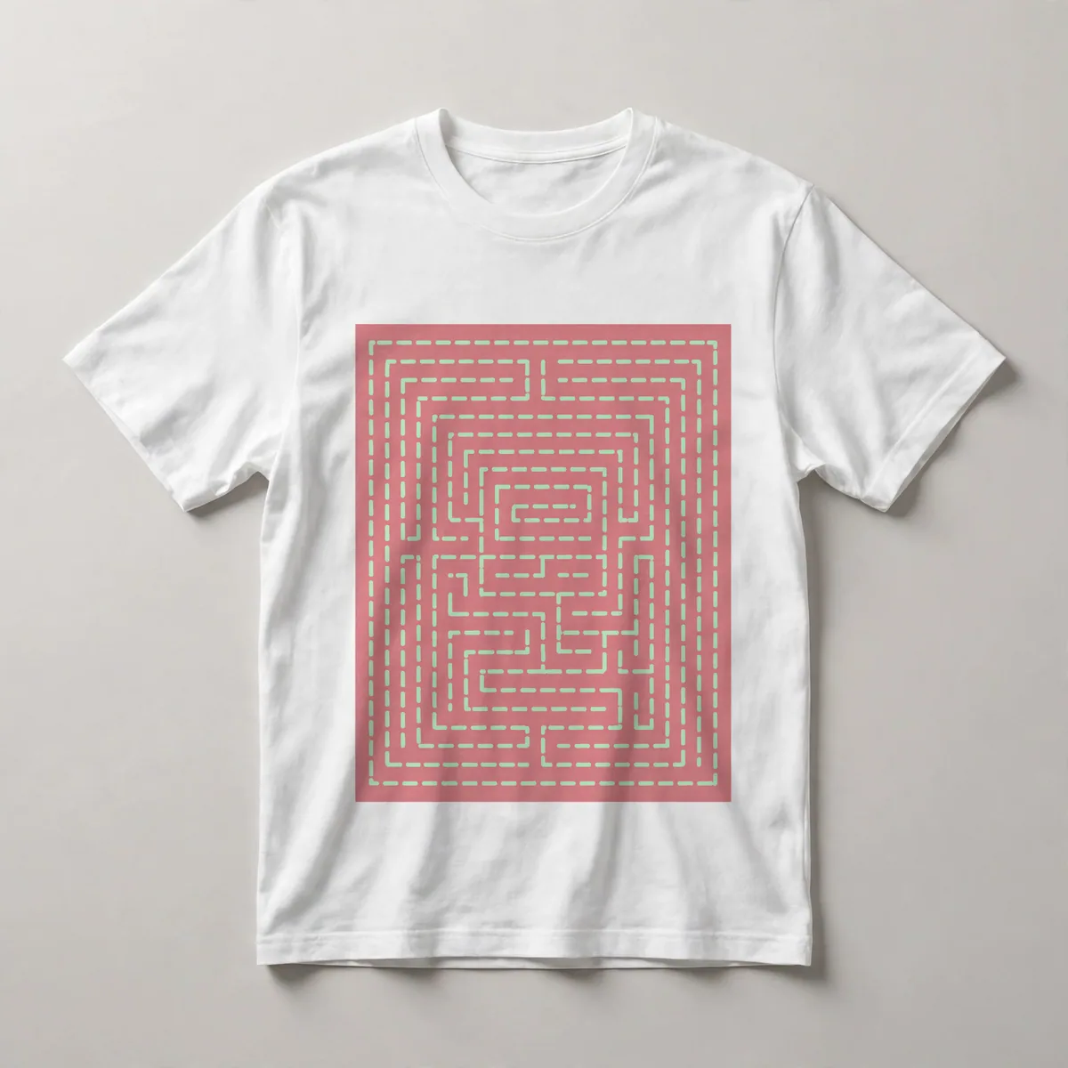 nested squares, coral, pink, salmon, White front view