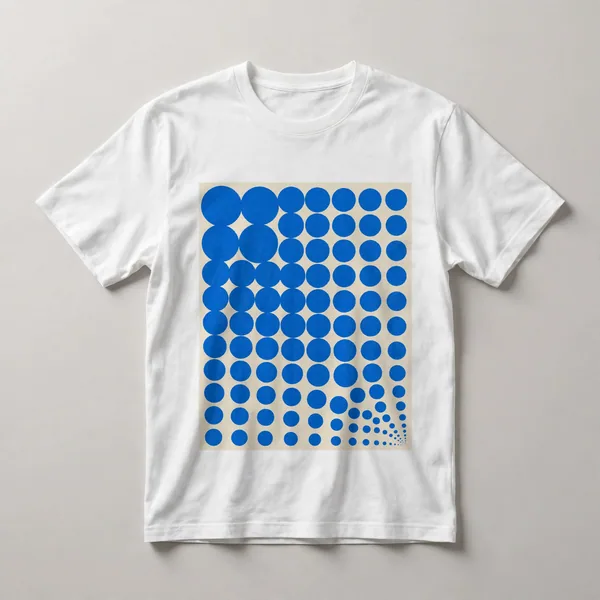 grid of blue circles on white