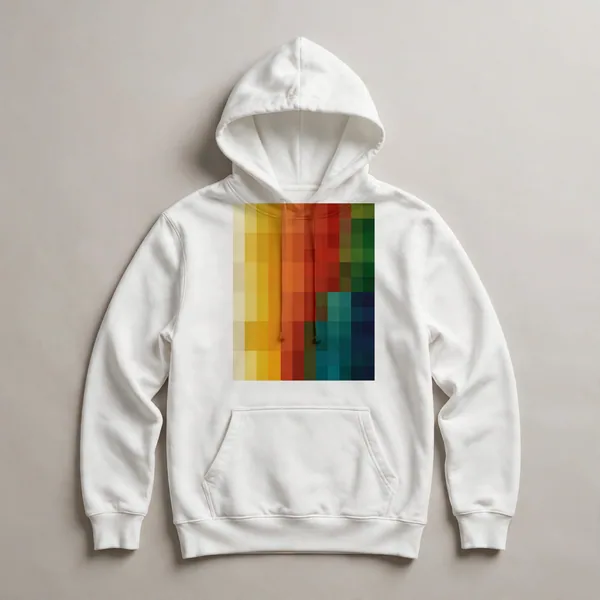 gradient colors, yellow to green, White front view