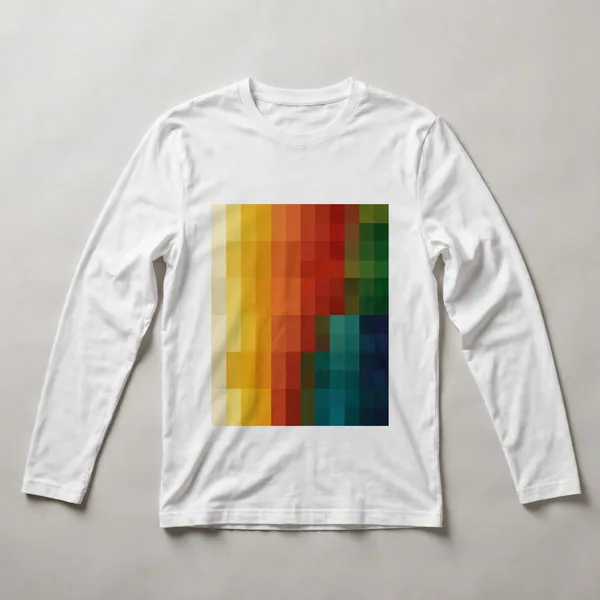 gradient colors, yellow to green, White front view