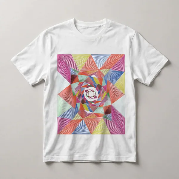 triangular shapes, rainbow colors