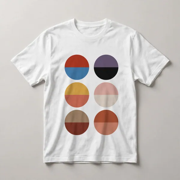 grid of circles, red, pink, tan, brown, beige