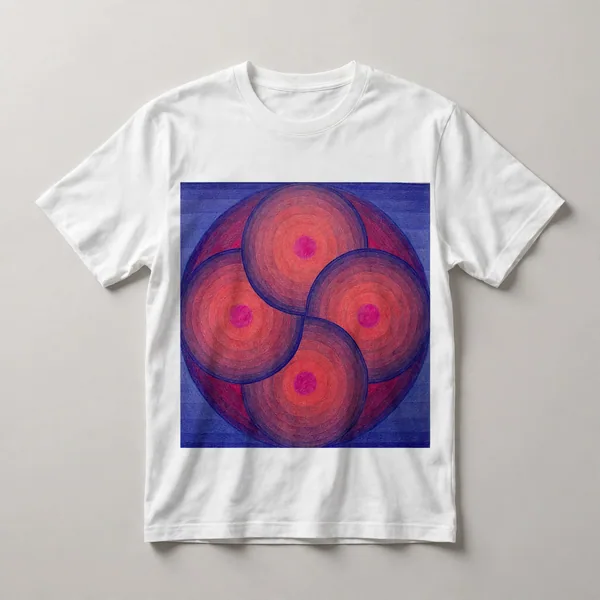 overlapping circles, magenta, pink