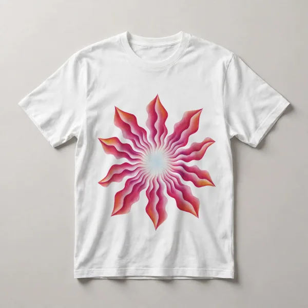 pink star shape, radial petals