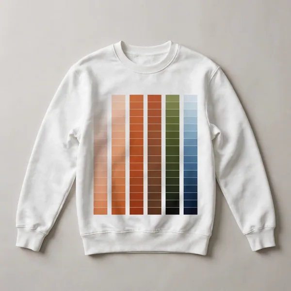 horizontal stripes with color gradient bar, White front view