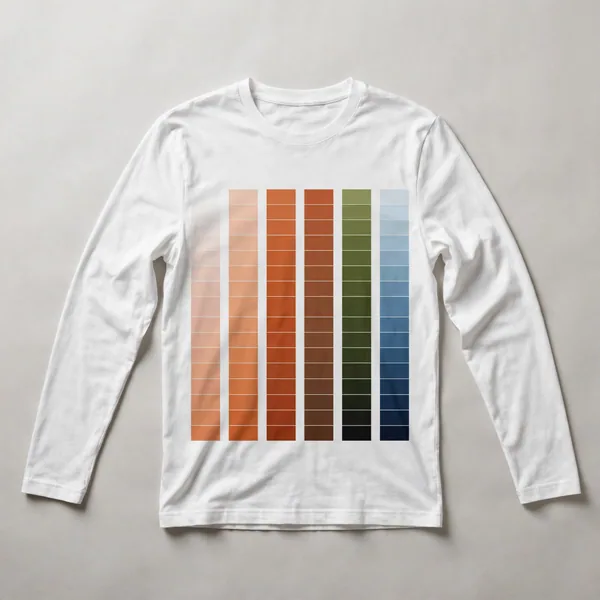 horizontal stripes with color gradient bar, White front view