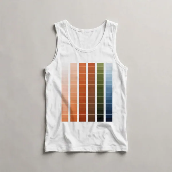 horizontal stripes with color gradient bar, White front view