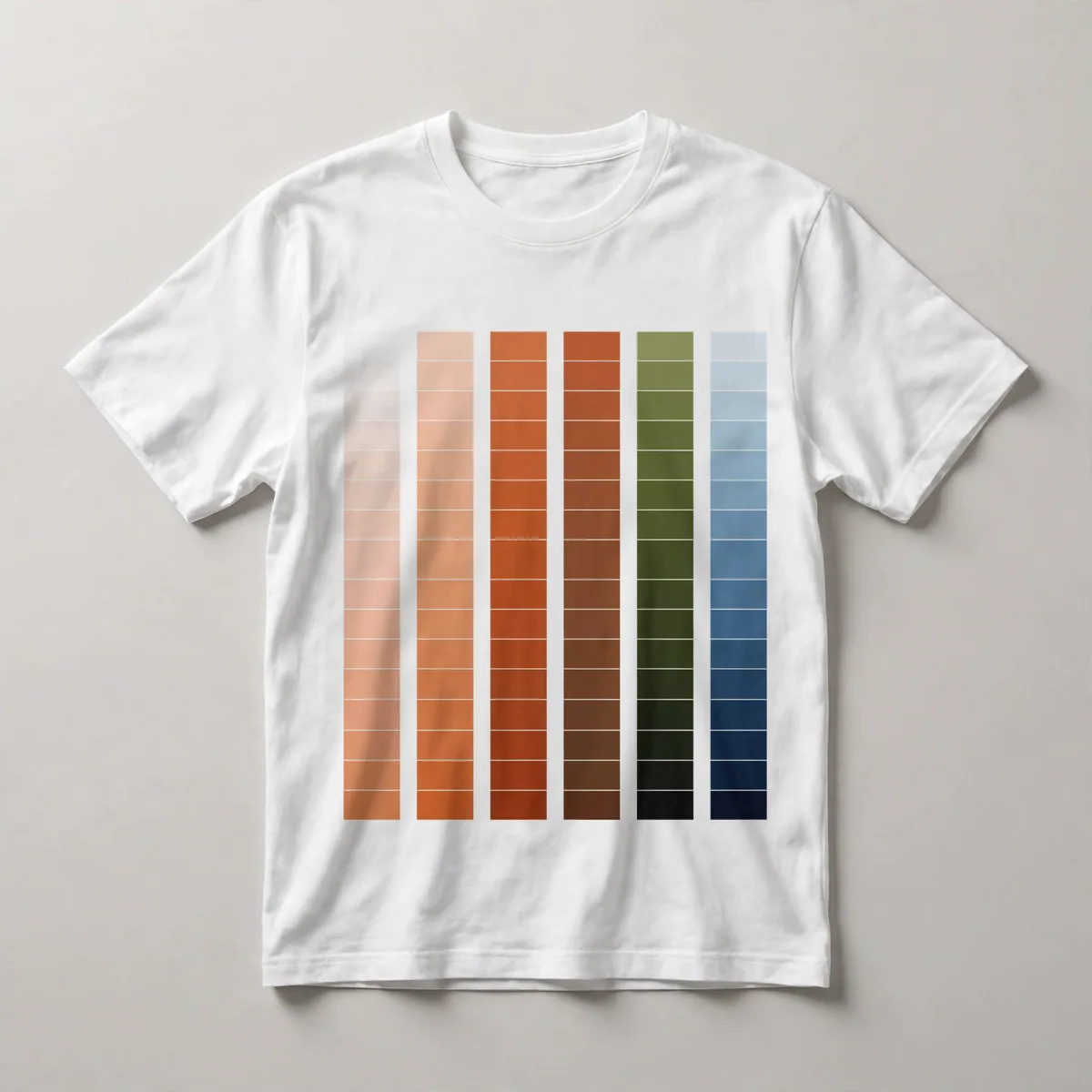 horizontal stripes with color gradient bar, White front view