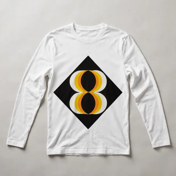 yellow and black circles, kinetic pattern, White front view