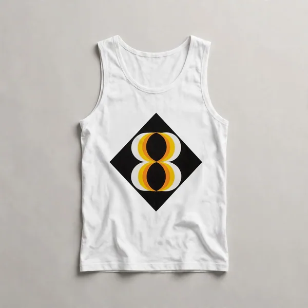 yellow and black circles, kinetic pattern, White front view