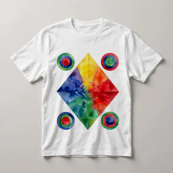 diamond with rainbow triangles, radial