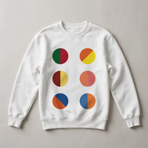semi-circles and pie segments, cream, coral, pink, White front view