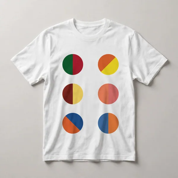 semi-circles and pie segments, cream, coral, pink