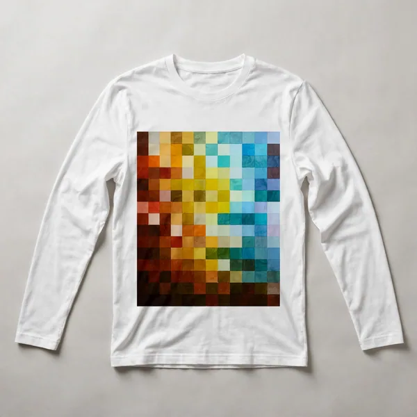 overlapping circles, orange, yellow, pink, White front view