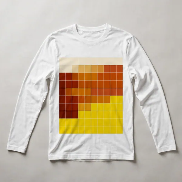 color gradient, orange, yellow, brown, White front view
