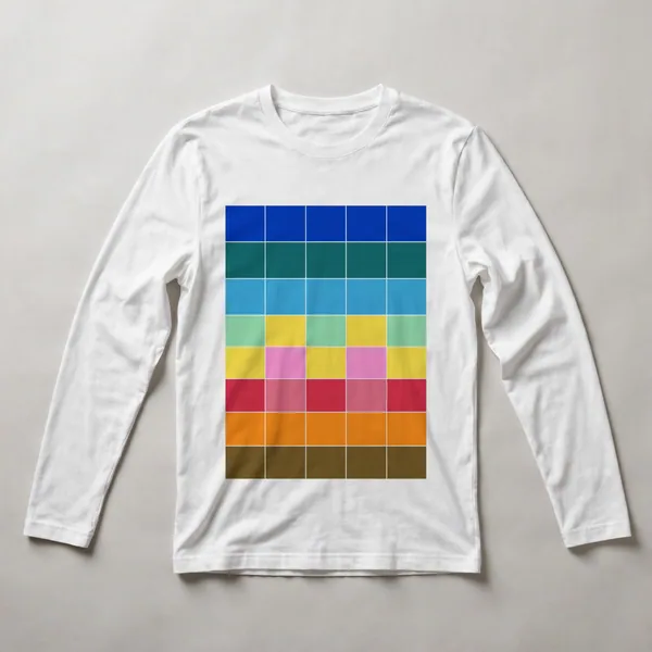 grid of blue squares, gradient, White front view