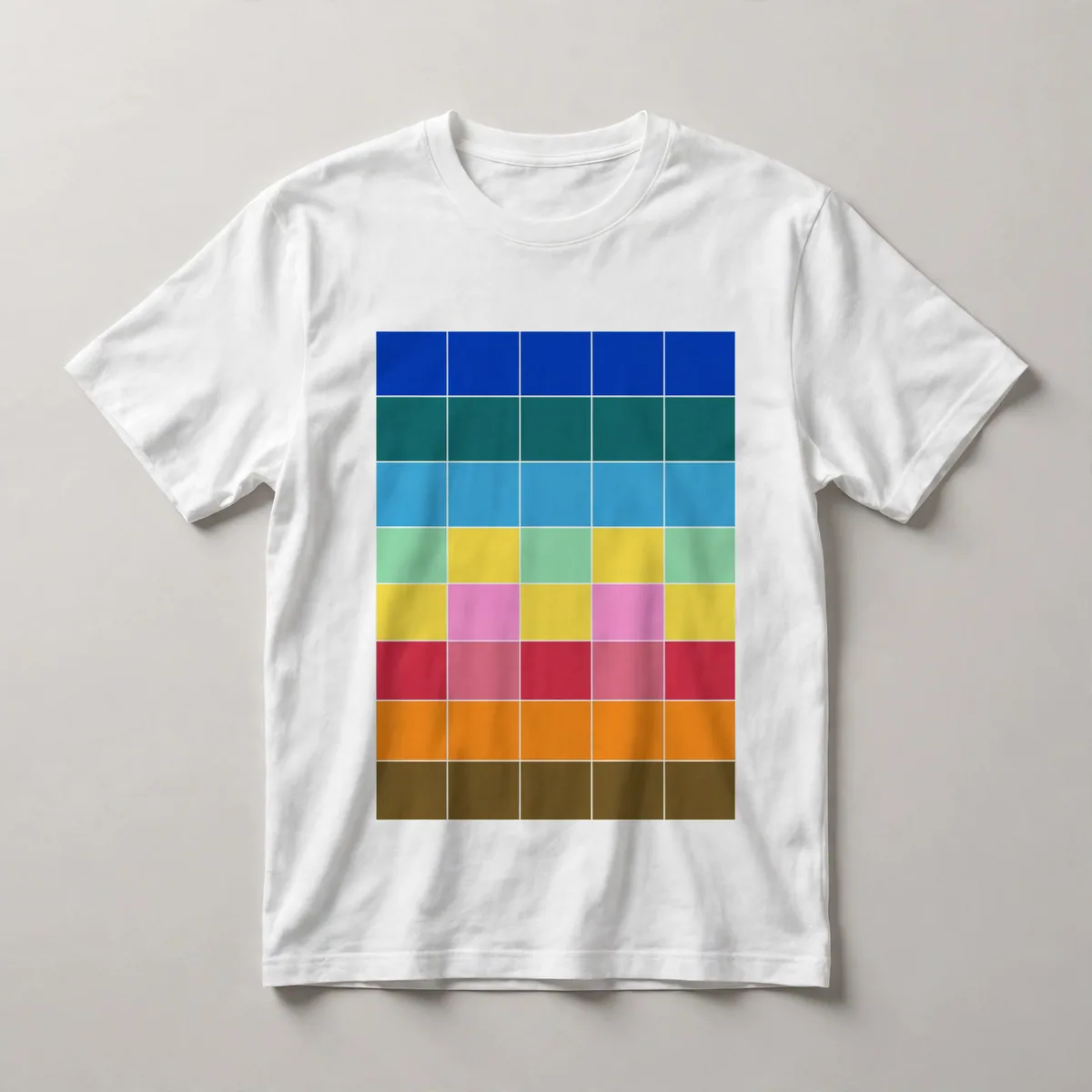 grid of blue squares, gradient, White front view