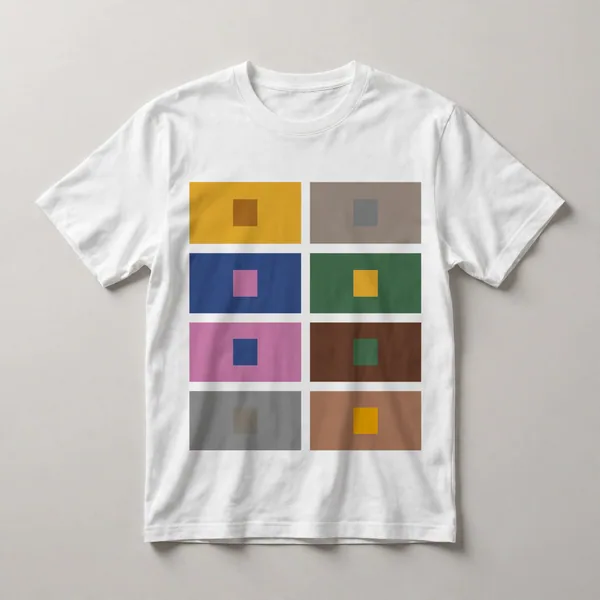 grid, yellow, orange, navy, tan, brown