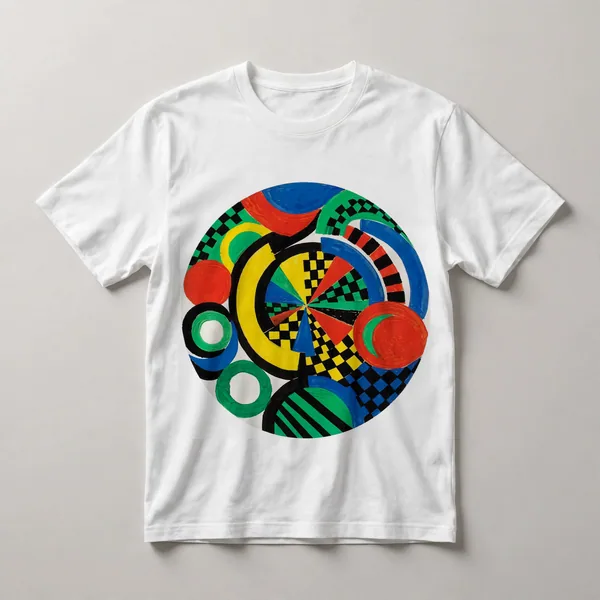circles, stripes, dots on multi-color