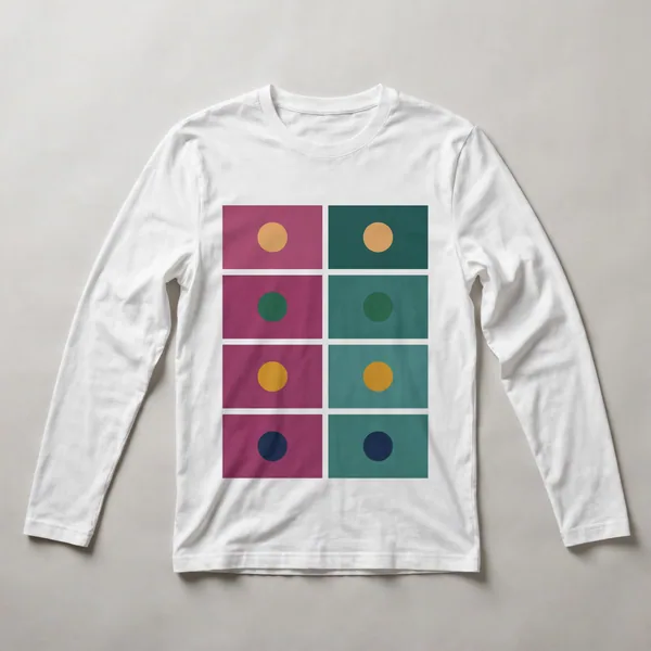 grid, pink, tan, multi-color, White front view