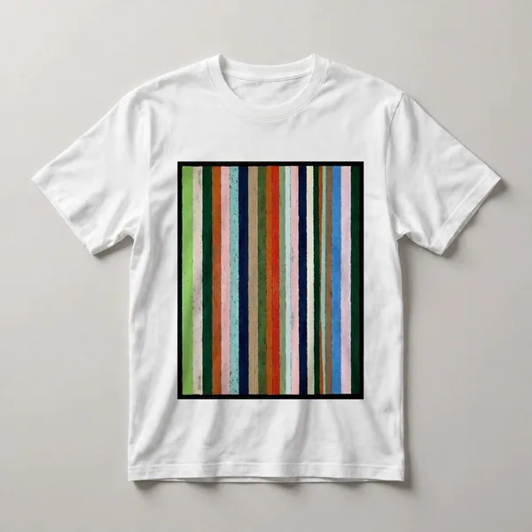 geometric stripes, green, white, black, orange