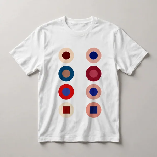 concentric circles, red, maroon, cream
