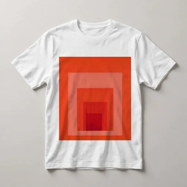 nested squares, coral, red