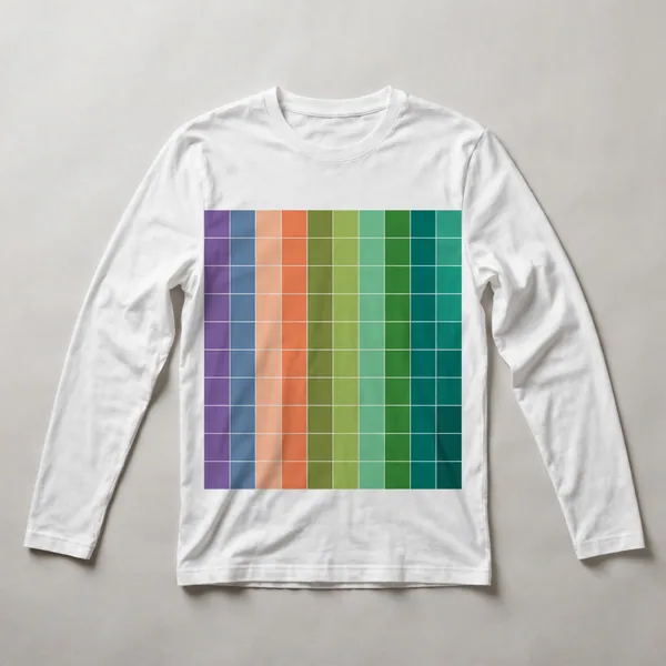 Vertical color gradient from warm to cool tones, White front view