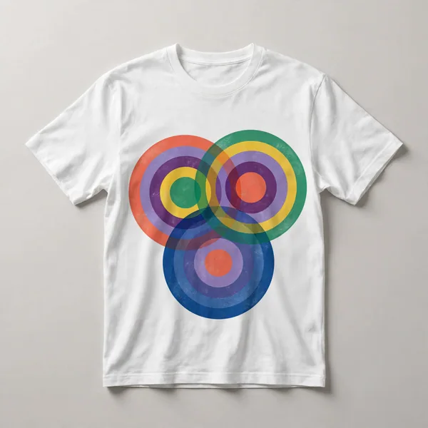 Concentric circles in pastel and warm tones