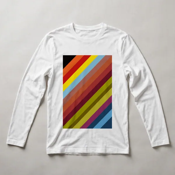 Rainbow diagonal stripes, White front view