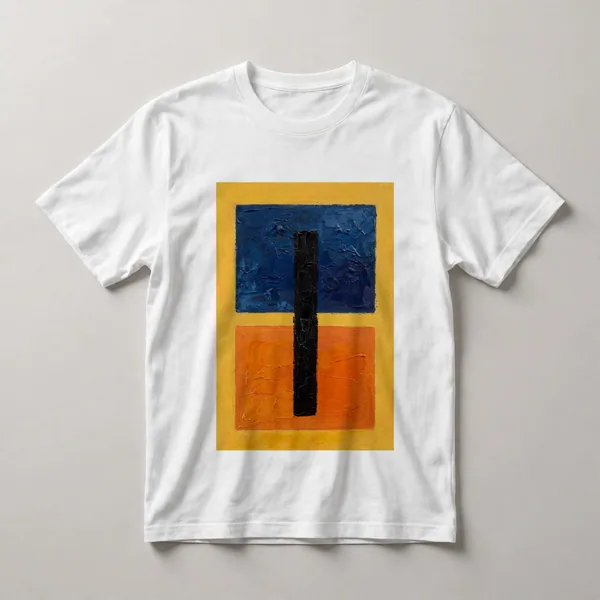 Navy and orange geometric division